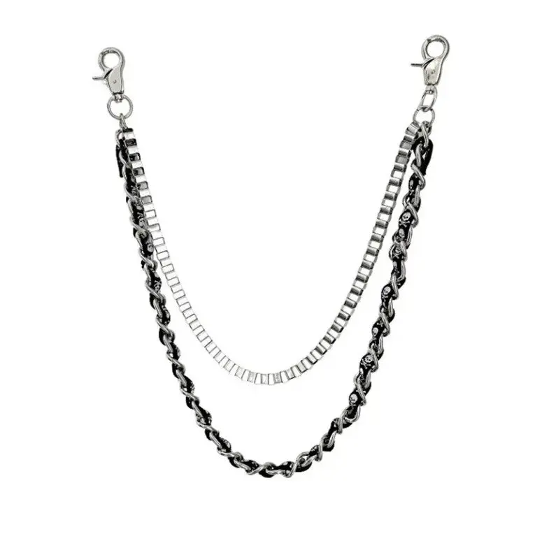 Double Layer Wallet Chain With Skull Weave 1