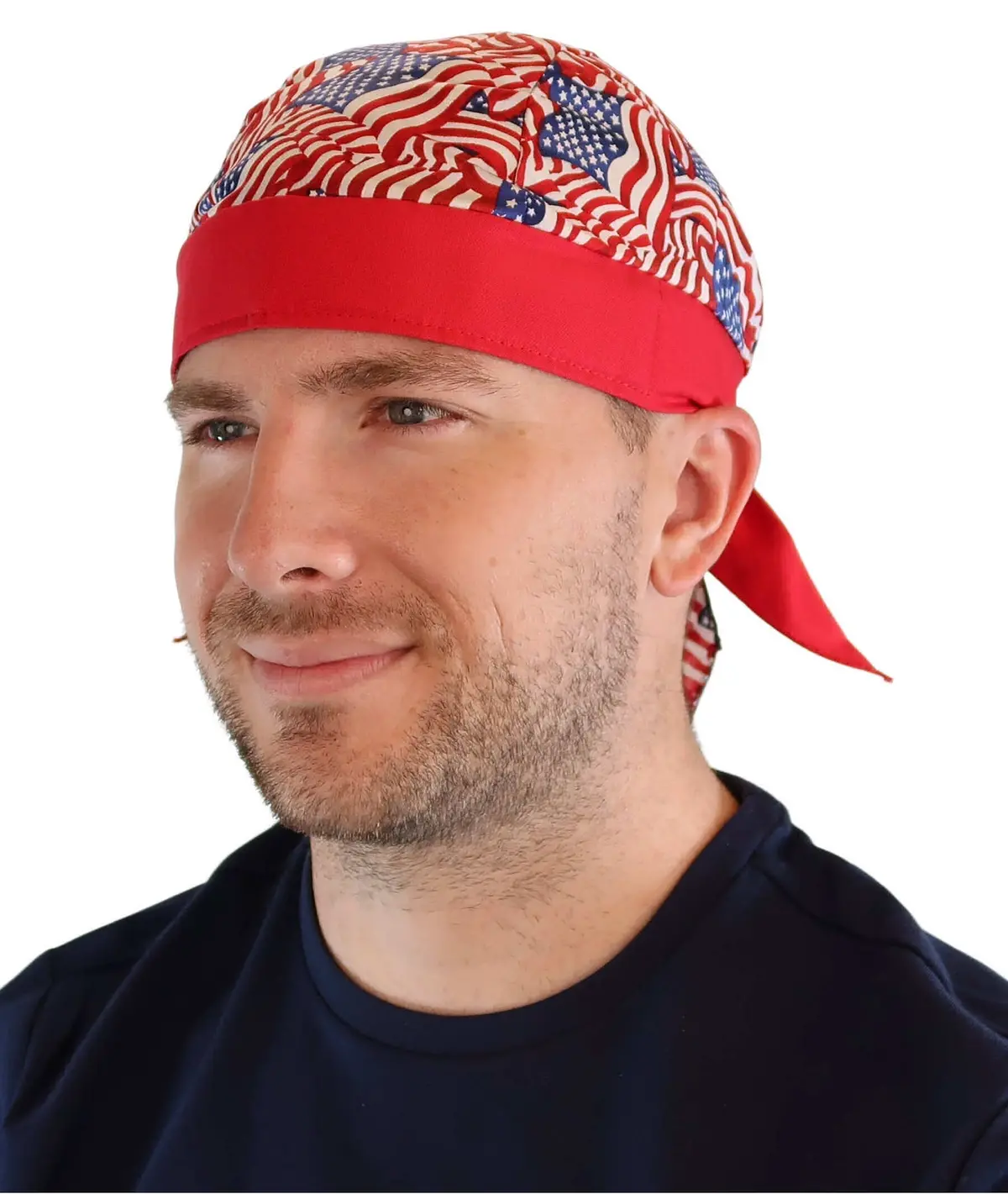 Classic Skull Cap Us Flags Red Band 1