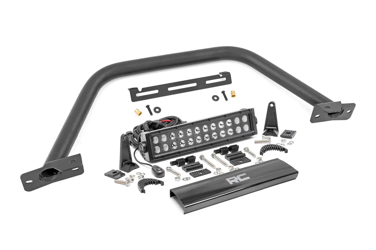 Rough Country Safari Bar 12" Led Light Bar Black Dual Row Oe Modular Steel - 2021+ Ford Bronco - 1