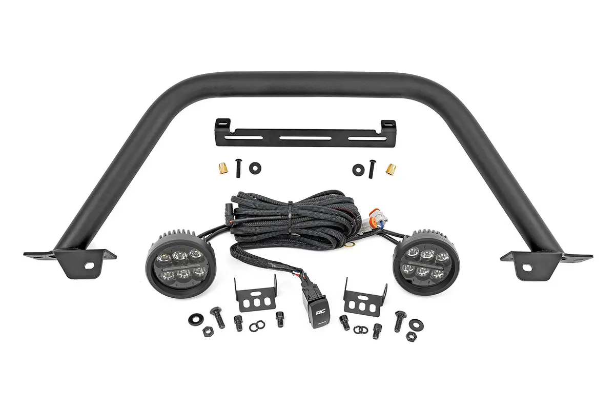 Rough Country Safari Bar 3.5" Round Led (Pair) Black Amber Drl Oe Modular Steel - Ford Bronco 2021+ - 51111 1