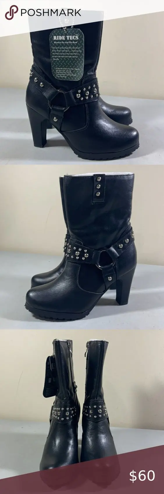 Ladies Studded Harness Boot 1