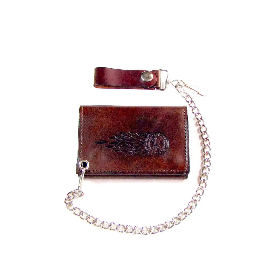 Antique Tri-Fold Flaming Wheel Brown 1
