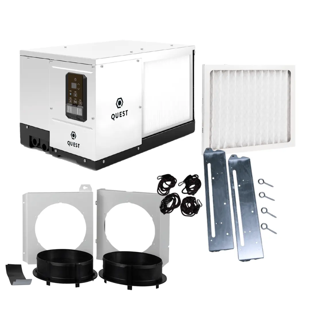 Quest 100 Dehumidifier Accessories | Merv 13 Filter, Duct Kit & Hanging Kit 1