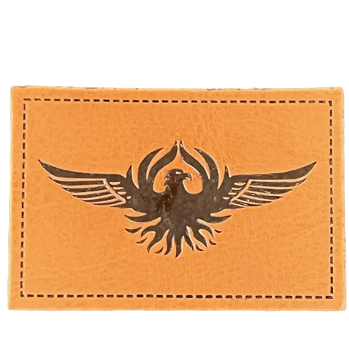 Eagle Leather Emblem Patch - Brown Leather 1