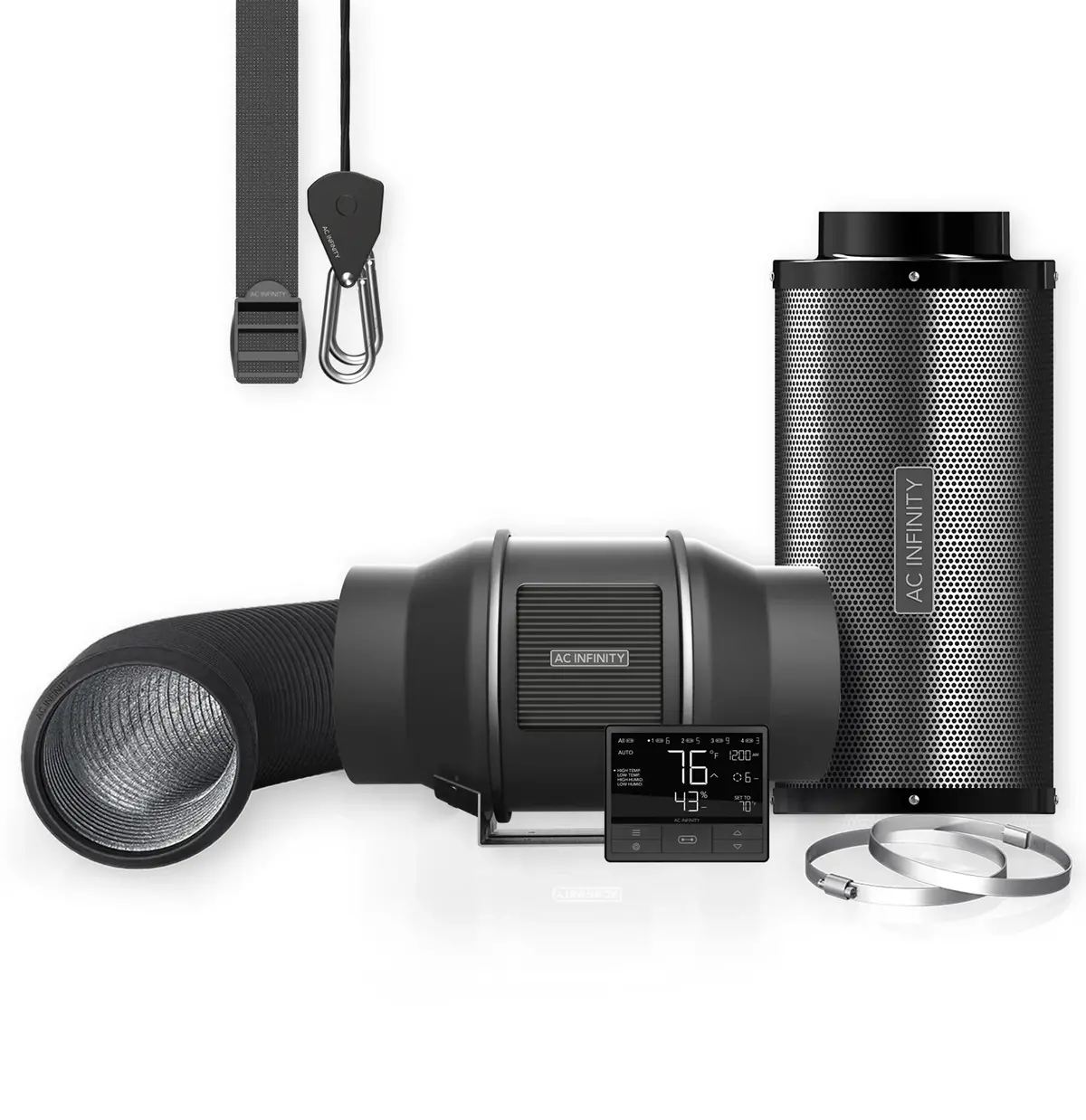 Ac Infinity - Complete Air Extraction Kit Pro | Inline Fan, Wifi Ai Environment Controller, Carbon Filter & Ducting 2