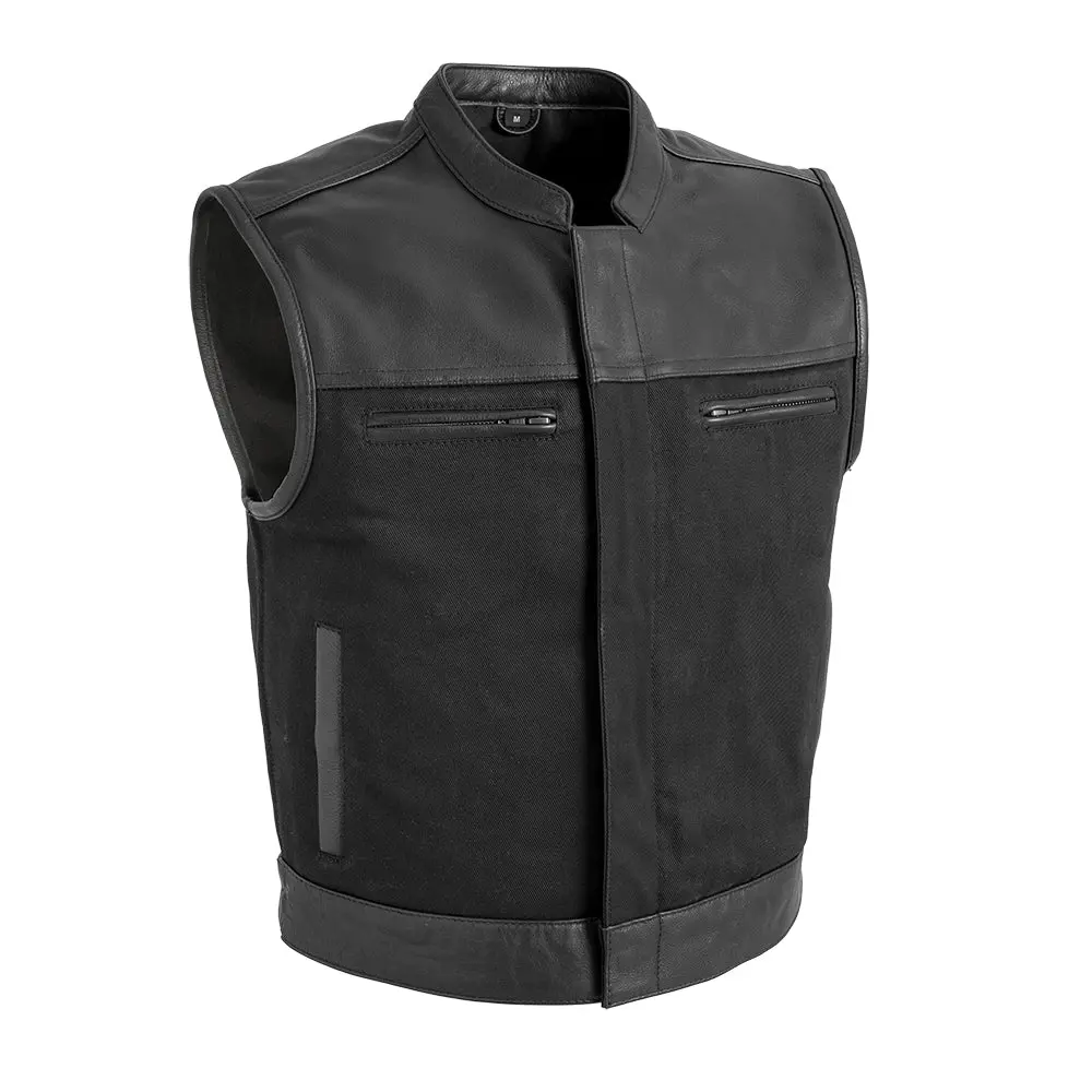 Men's Lowrider Leather / Twill Vest 1