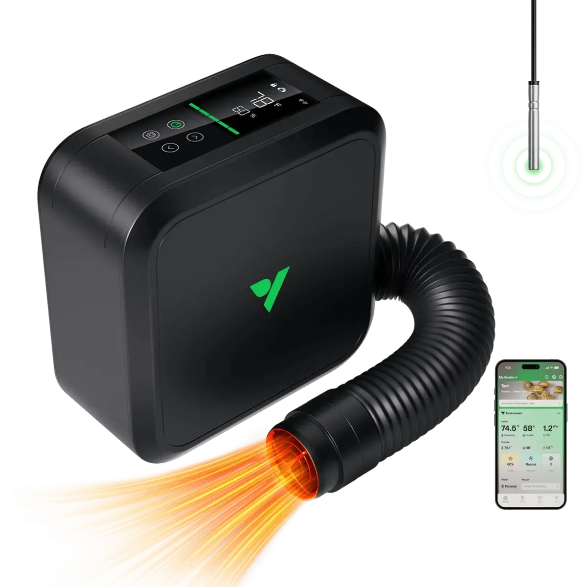 Vivosun Aeroflux Smart Grow Tent Heater 700W With Vpd And App Control 1