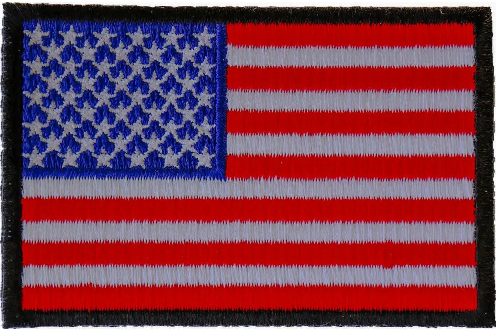 American Flag Patch Black Border 3X2 Inch 1