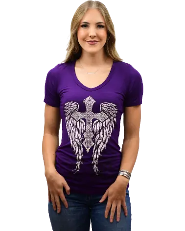 Women's Warrior Angel Purple Shirt 1
