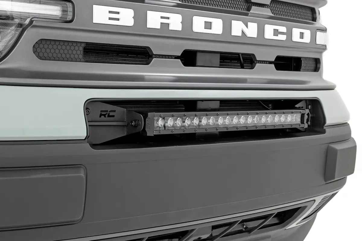 Rough Country Led Light Kit | Bumper Mount | 20" Black Single Row | White Drl |2021+  Ford Bronco Sport - 71037 1