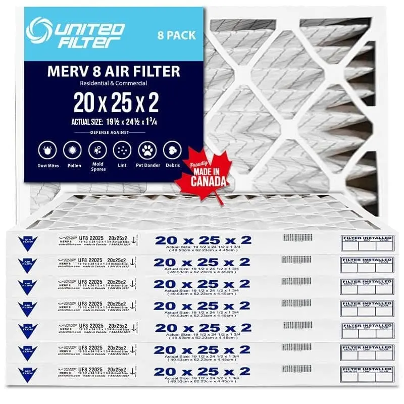 20X25x2 Merv 8 - 8 Pack 1