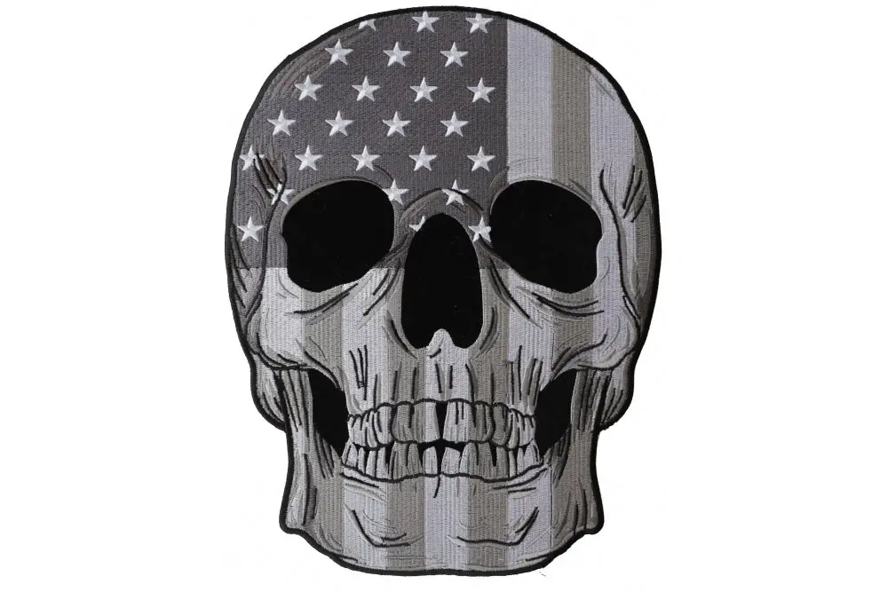 American Flag Skull Patch Large 1