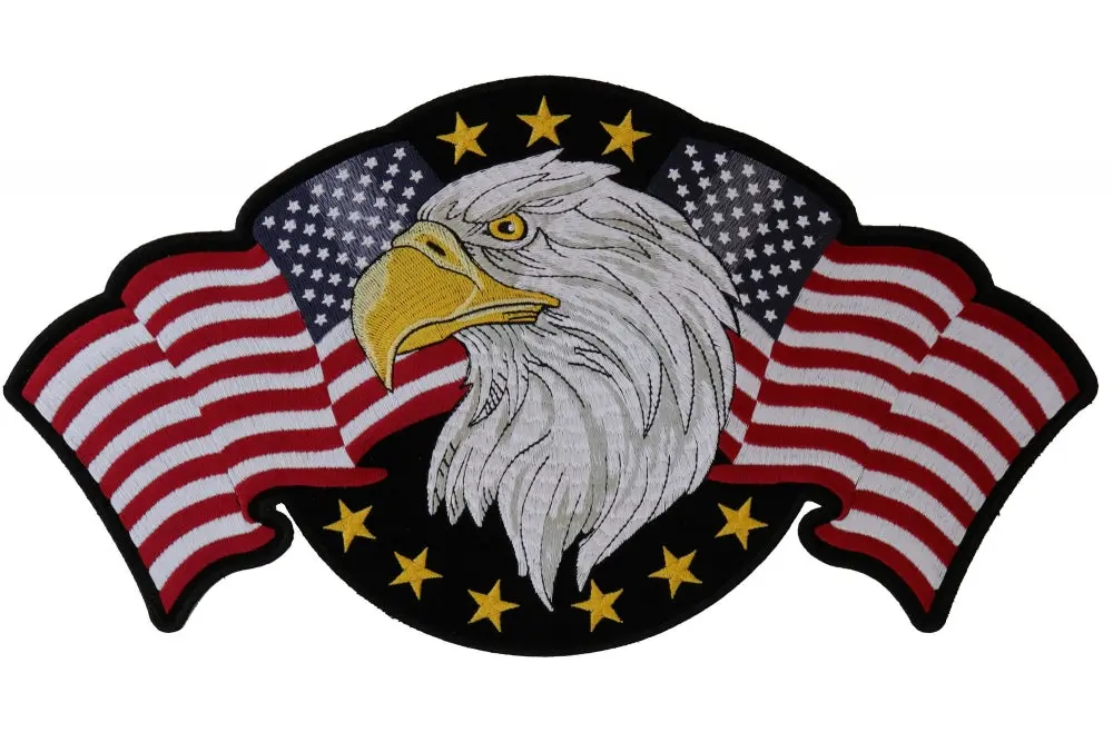 Eagle American Flags Back Patch 1