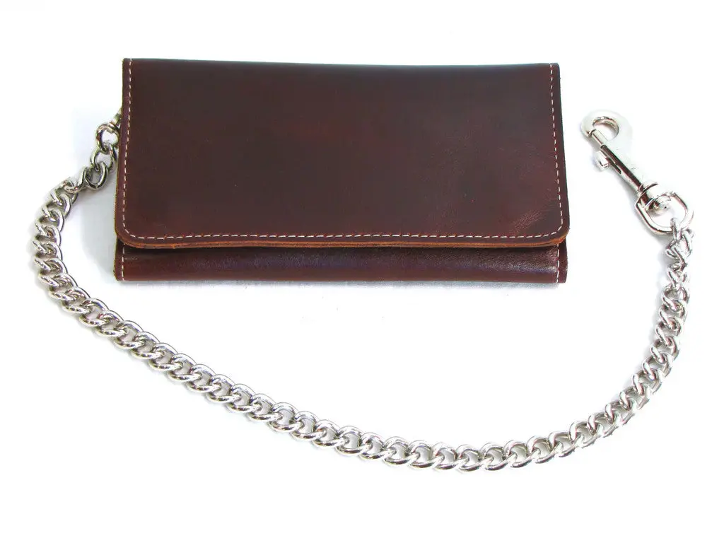 Usa-Made Cp339 Premium Credit Card Tri-Fold Wallet With Chain 1