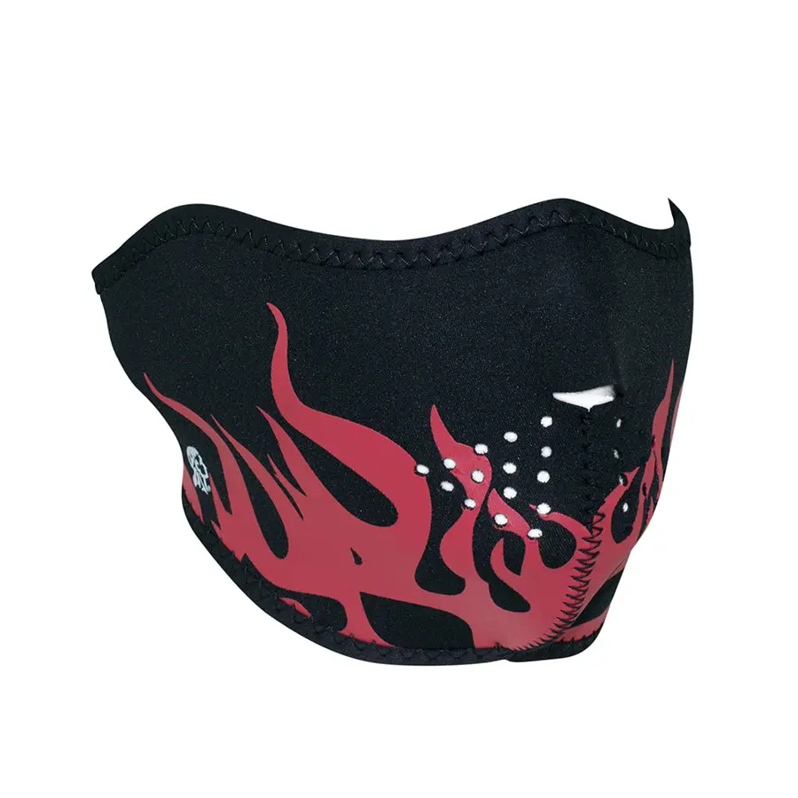 Half Mask Neoprene Red Flames 1