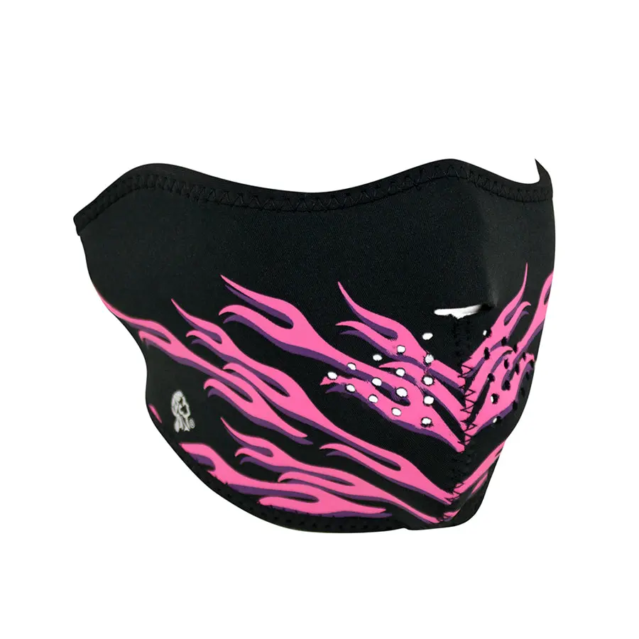 Half Mask Neoprene Pink Flames 1