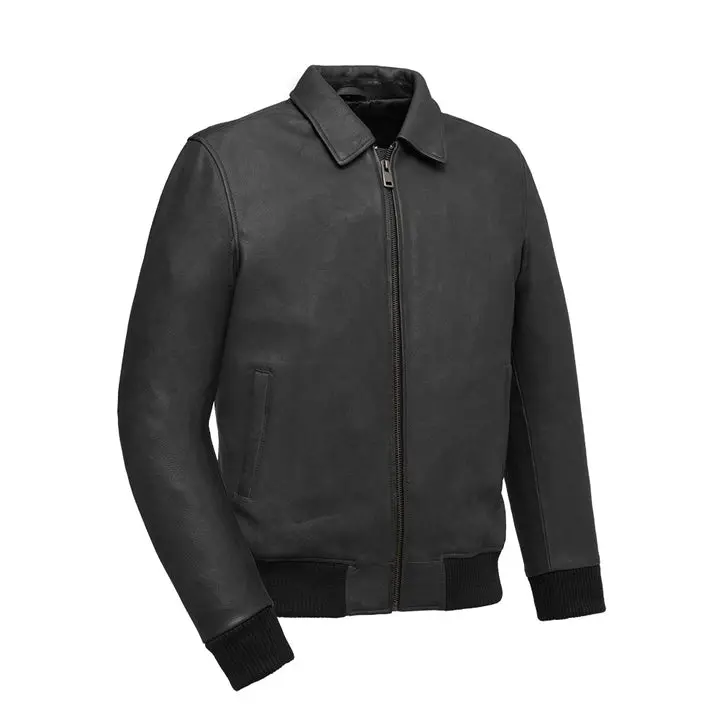 Motorcycle Bomber Leather Jacket 1