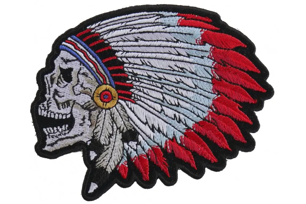 Indian Headdress Skull Patch 1