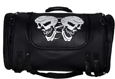 Pvc Large Sissybar Trunk Bag With Skull 1