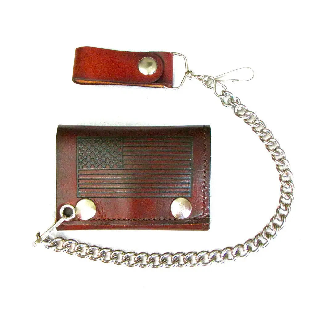 Antique Tri-Fold Us Flag Brown 1