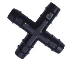16Mm Barbed Cross Connector 1