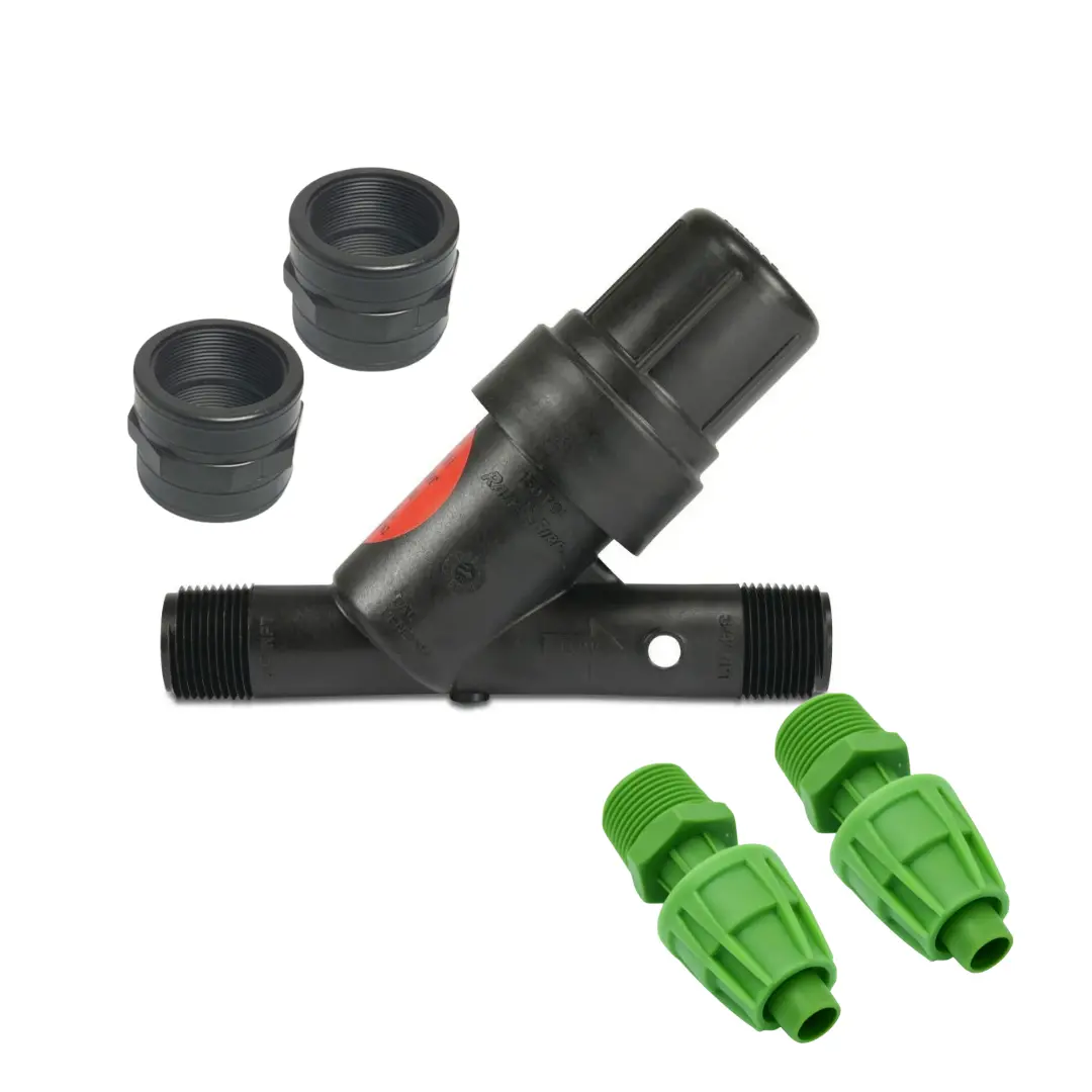 3/4" Rain Bird High Pressure  75 Micron Filter + Floraflex Male Adapters 1