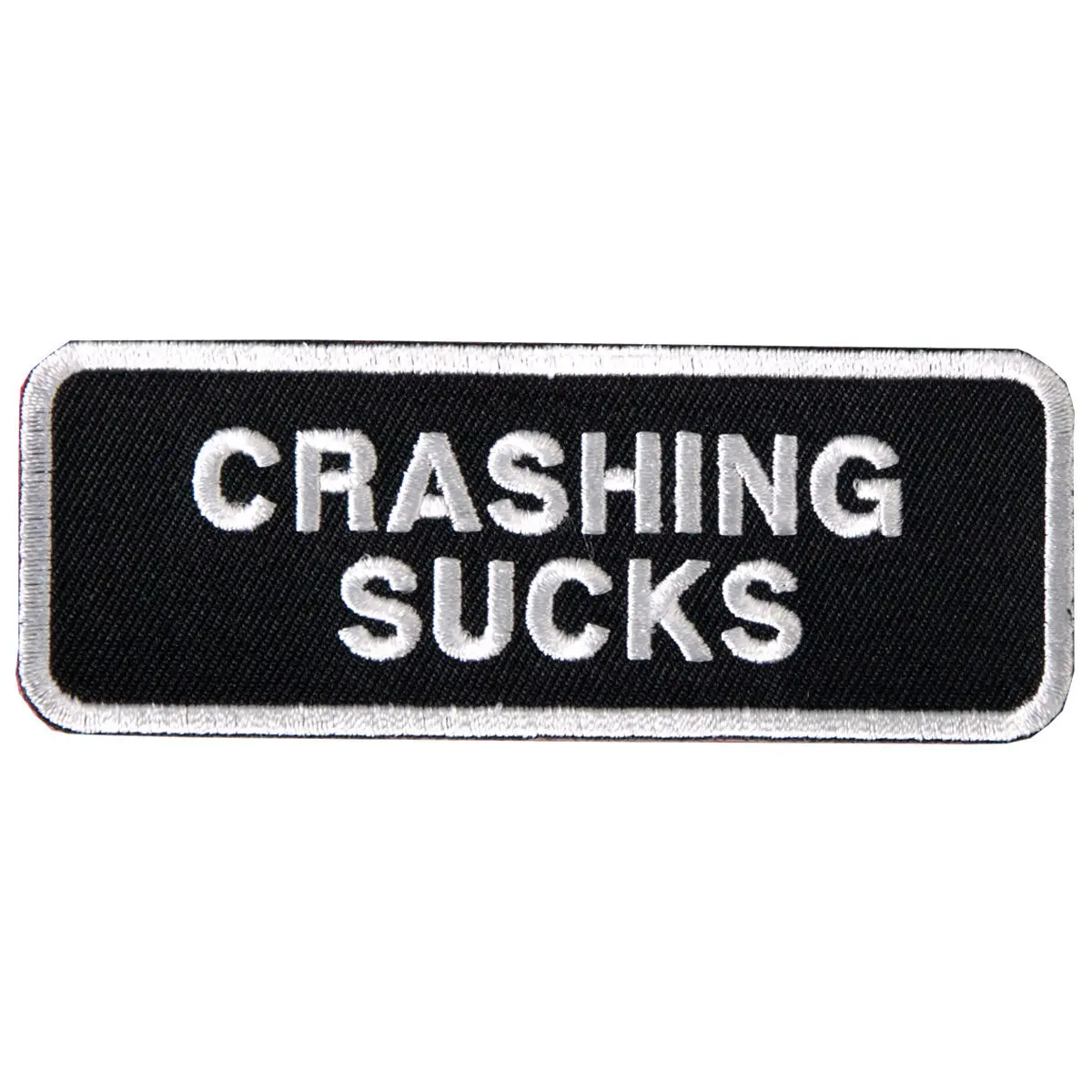 Crashing Sucks Patch White Border 4 Inch 1