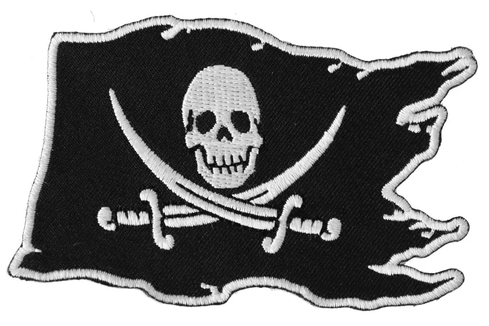 Pirate Skull Novelty Black Flag Patch 1