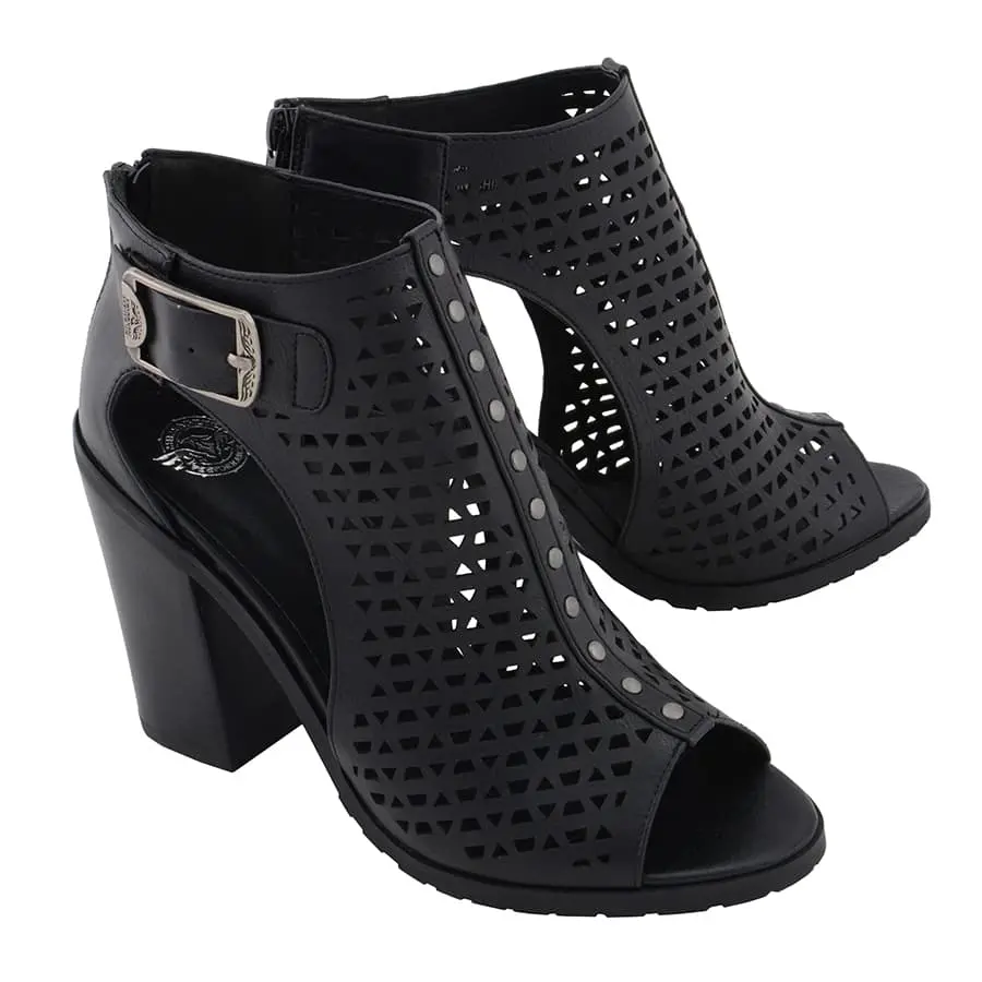 Mesh Open Toe Platform Heeled Sandles 1