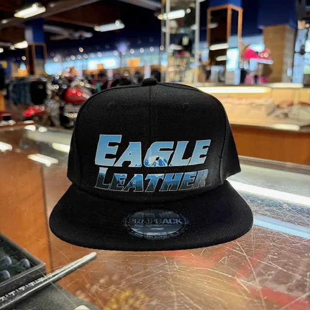 Flat Bill Snapback Black - Rainier Eagle Leather 1