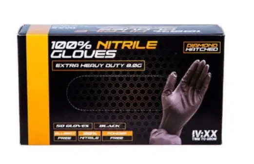 Ivxx Box Of 8G Black Nitrile Hatched Gloves 1