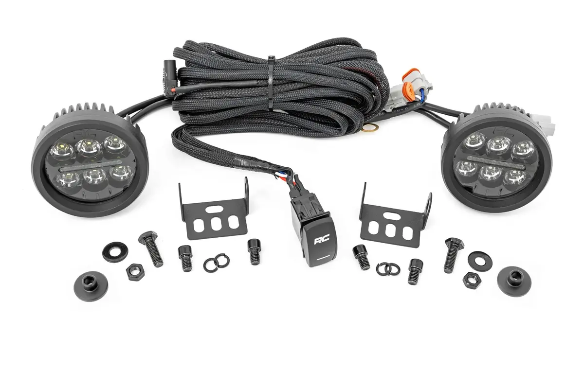 Led Light Kit | Ditch Mount | 3.5" Black Round Pair | Amber Drl | Ford Bronco 2021+ 1