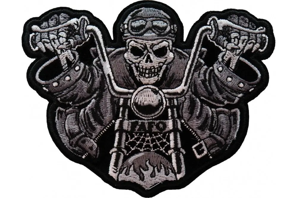 Fafo Skeleton Rider Biker Patch Small Black 1