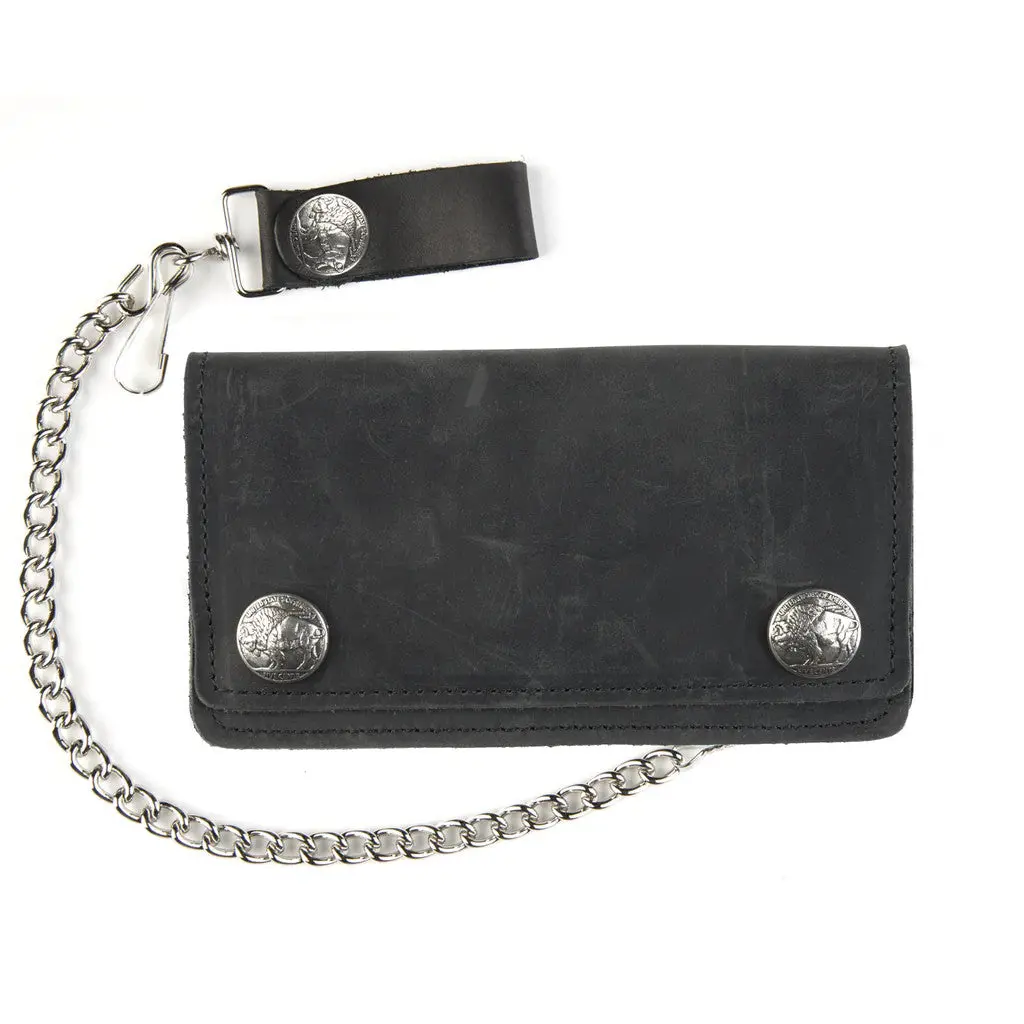 Usa-Made Ub410 6" Biker Wallet With Buffalo Snaps 1