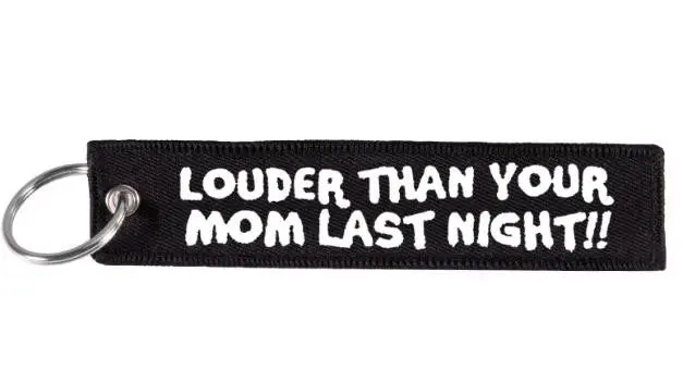 Motorcycle Key Chain - Louder Than Your Mom Black 1