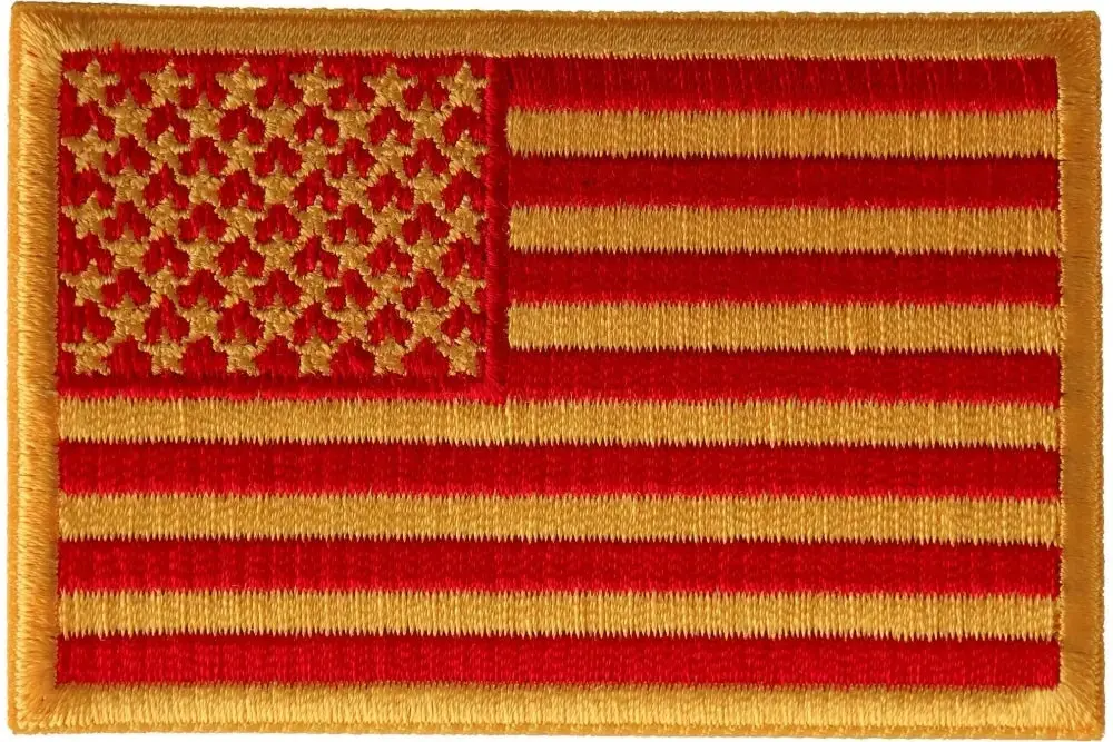Us Flag Red And Yellow Patch 3X2 1