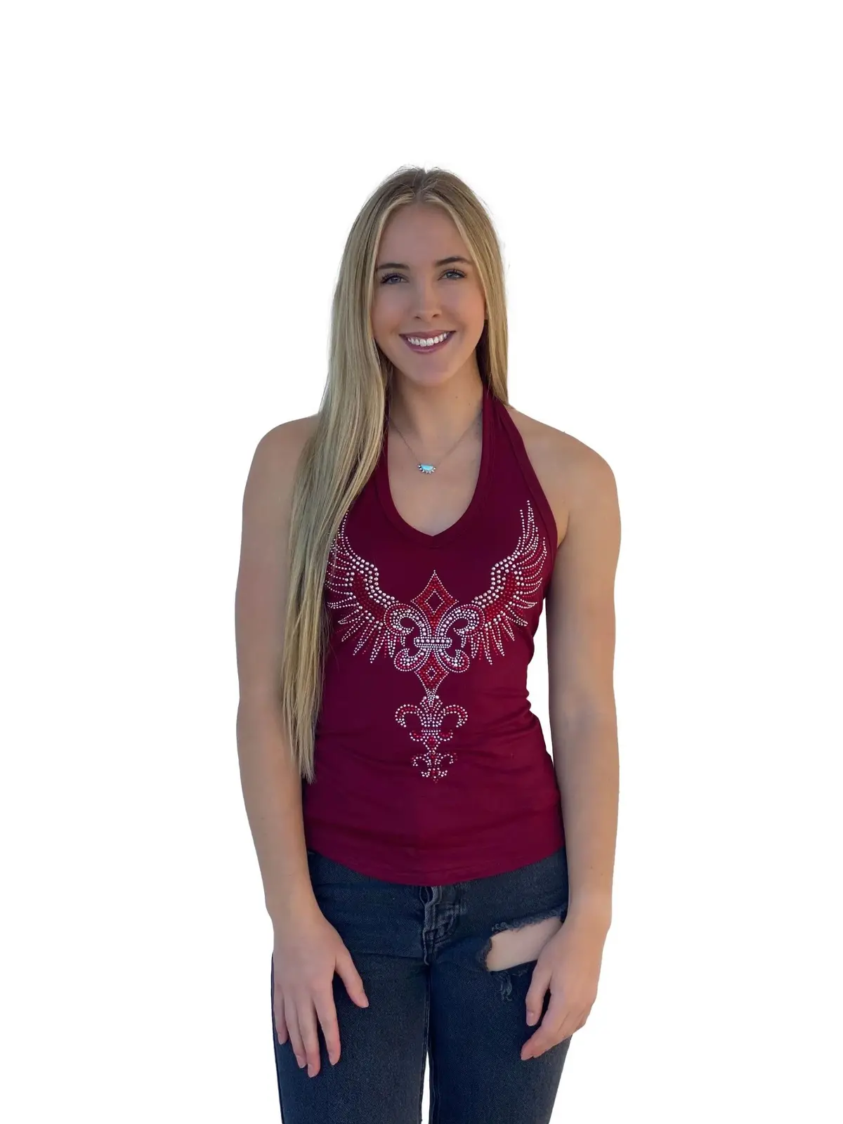 Ladies Triple Fleur De Lis Wings Tank Top 1