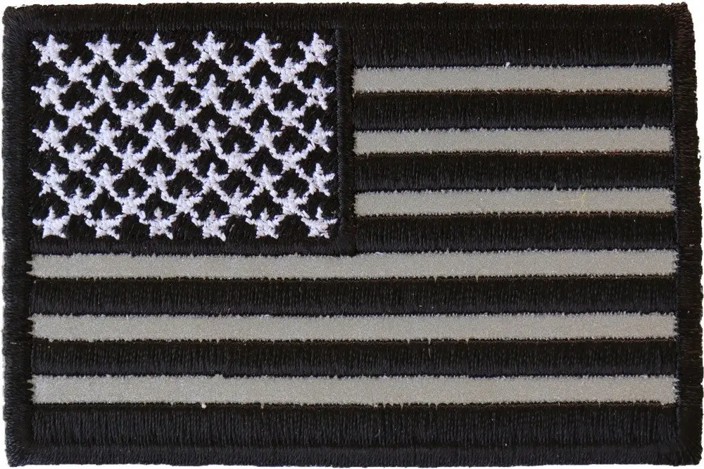 Us Flag Reflective Black Patch 3X2 1