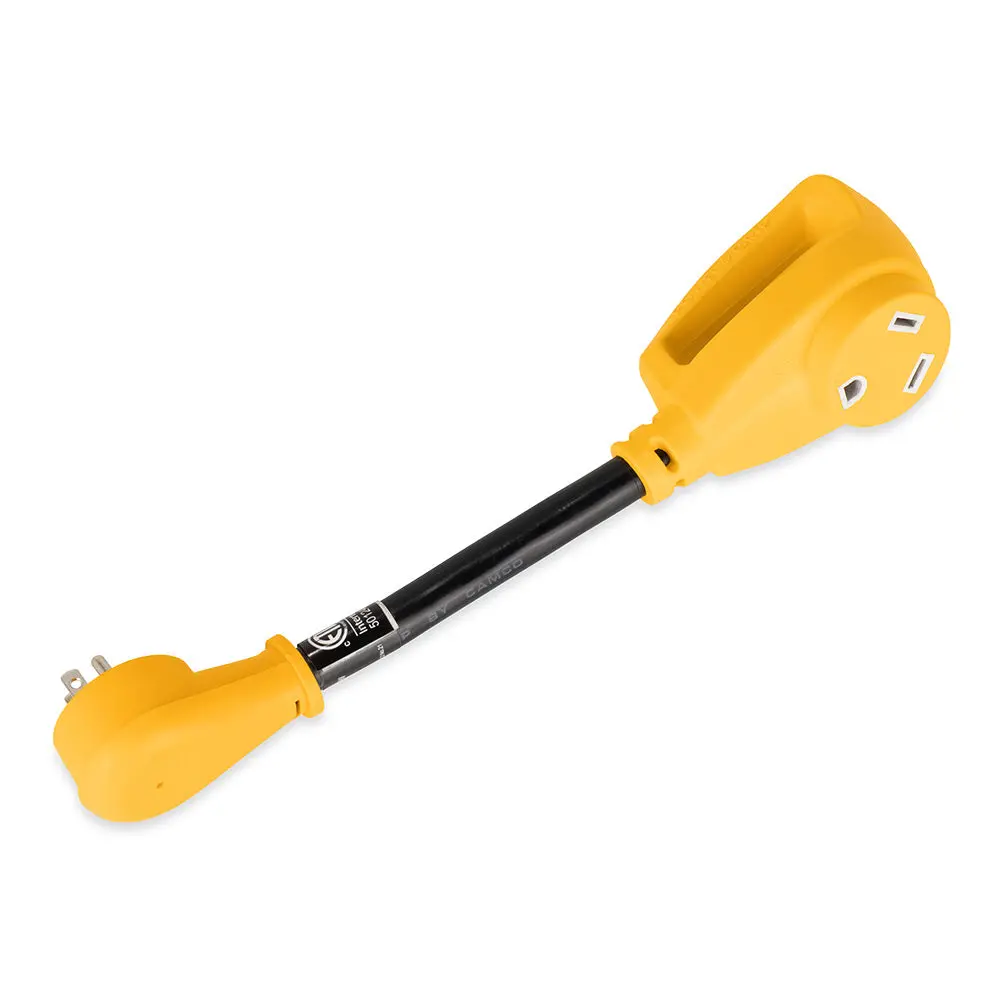Camco Power Grip Dogbone 15 Amp Male / 30 Amp Female Adapter - 12" [55165] 1