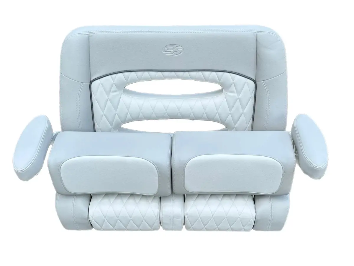 Sea Fox Boats Llebroc Dual Captain Helm  Chair 2-Tone White / Gray 1Bse1083-01 1